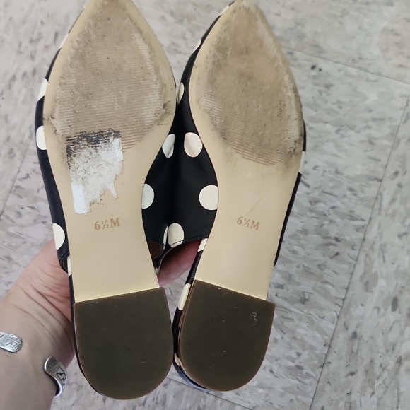 Talbots Polka Dot Slingback Women's Shoes Size 6.5 Black White - Picture 5 of 7